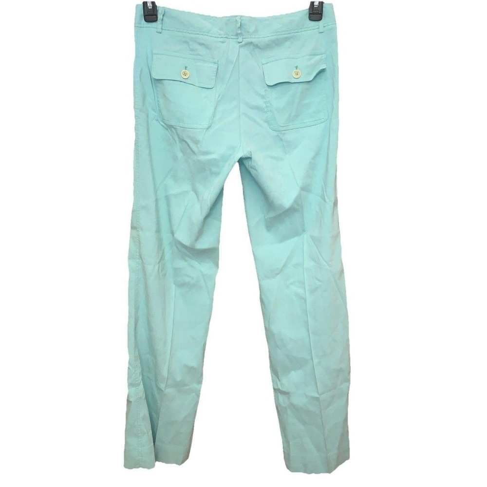 Theory Womens Dress Pants Teal Blue Flat Front Sz 6